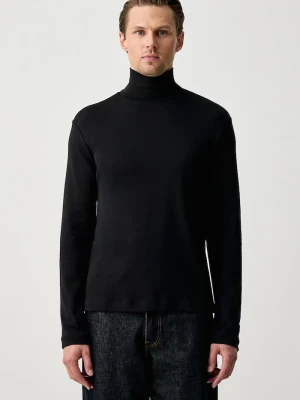 Sisley longsleeve męski bawełniany czarny