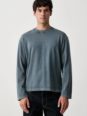 Sisley longsleeve męski bawełniany niebieski