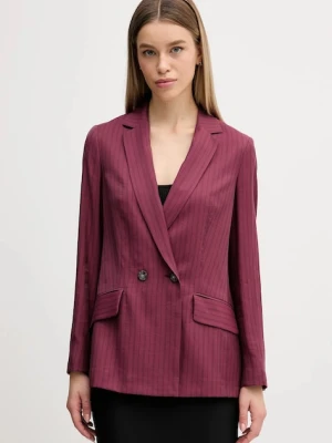 Sisley marynarka kolor bordowy dwurzędowa wzorzysta 24QVLW03B