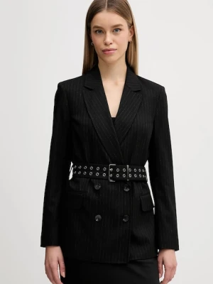 Sisley marynarka kolor czarny dwurzędowa wzorzysta 22T7LW03I