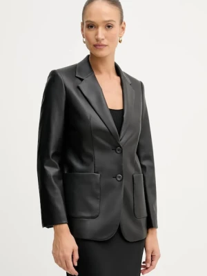 Sisley marynarka kolor czarny jednorzędowa gładka 22V3LW038