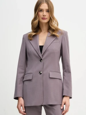 Sisley marynarka kolor fioletowy jednorzędowa gładka 21YPLW03H
