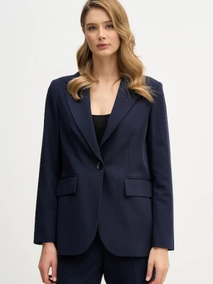 Sisley marynarka kolor granatowy jednorzędowa gładka 2KVXLW025