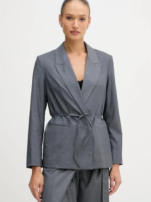 Sisley marynarka kolor szary dwurzędowa gładka 2K2KLW03C