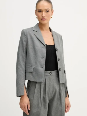 Sisley marynarka kolor szary jednorzędowa gładka 2V99LW03K
