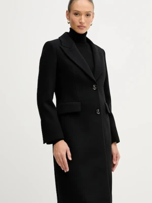 Sisley płaszcz wełniany kolor czarny przejściowy 2JJYLN04Z
