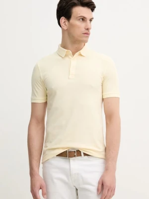 Sisley polo bawełniane męski kolor beżowy gładki 3089S300T