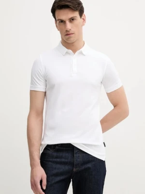 Sisley polo bawełniane męski kolor biały gładki 3089S300T