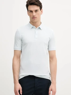 Sisley polo bawełniane męski kolor niebieski gładki 3089S300T