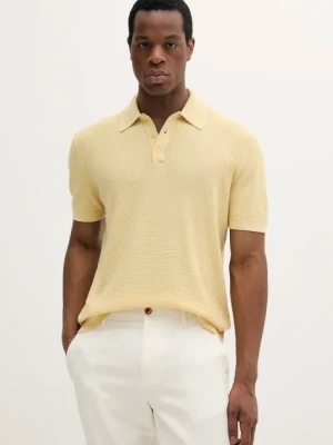 Sisley polo bawełniane męski kolor żółty gładki 1094S300M