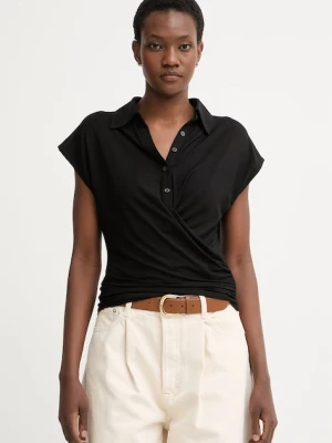 Sisley polo damskie z wiskozy