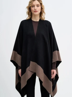 Sisley poncho damski kolor czarny lekki 6X7PWU027