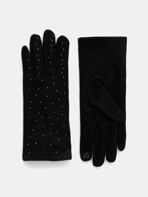 Sisley rękawiczki damskie kolor czarny 6G0UWG006