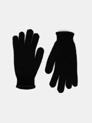 Sisley rękawiczki z domieszką wełny kolor czarny 122HMG001