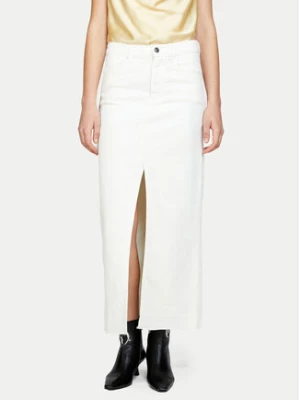 Sisley Spódnica jeansowa 4TLALE03I Biały Regular Fit