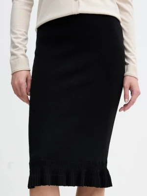 Sisley spódnica kolor czarny midi ołówkowa 1H7PM000I