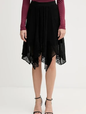 Sisley spódnica kolor czarny midi rozkloszowana 40RBL002Y