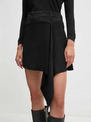 Sisley spódnica kolor czarny mini rozkloszowana 47U5L0028