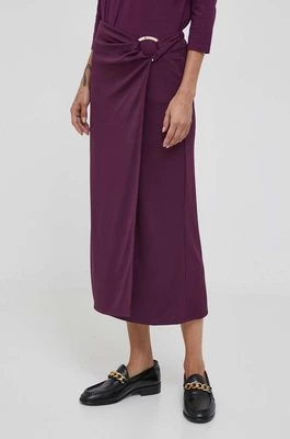 Sisley spódnica kolor fioletowy midi prosta