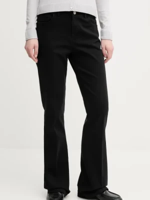Sisley spodnie damskie kolor czarny proste high waist 49MALF05G