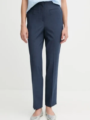 Sisley spodnie damskie kolor granatowy fason cygaretki high waist 490TLF06J