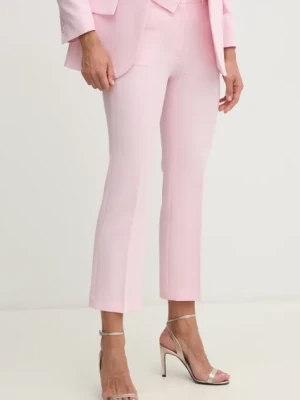 Sisley spodnie damskie kolor różowy fason cygaretki high waist 4OQLLF06Q