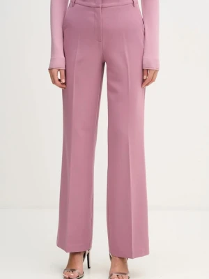 Sisley spodnie damskie kolor różowy proste high waist 4KVXLF02I