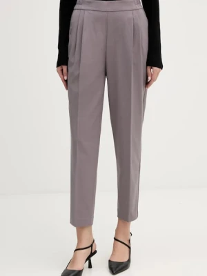 Sisley spodnie damskie kolor szary fason chinos high waist 41YPLF043