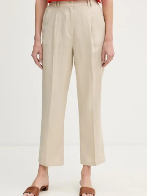 Sisley spodnie damskie lniane