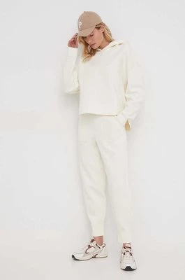 Sisley spodnie dresowe kolor beżowy gładkie