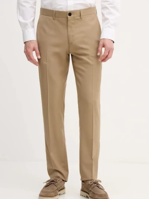 Sisley spodnie męskie kolor beżowy dopasowane