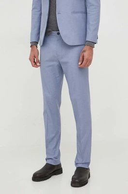 Sisley spodnie męskie kolor niebieski dopasowane