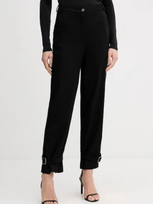 Sisley spodnie z domieszką wełny damskie kolor czarny proste high waist 41FQLF080