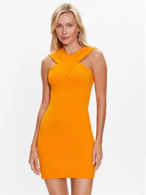 Sisley Sukienka codzienna 4V3CLV03X Pomarańczowy Regular Fit