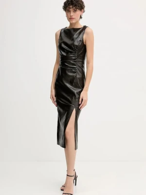 Sisley sukienka kolor brązowy midi dopasowana 44WKL0033