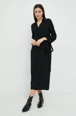 Sisley sukienka kolor czarny maxi prosta