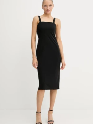 Sisley sukienka kolor czarny mini dopasowana 4ERJLV07B