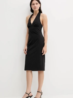 Sisley sukienka kolor czarny mini prosta 4QCPLV07A