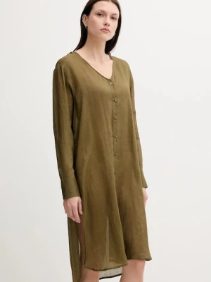 Sisley sukienka kolor zielony mini oversize 5XJZLQ096