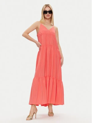 Sisley Sukienka letnia 43A2LV05P Koralowy Loose Fit