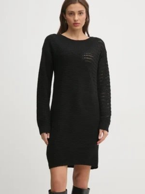 Sisley sukienka z domieszką wełny kolor czarny mini oversize 1076MV00W