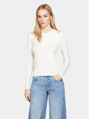 Sisley Sweter 1B7YM104G Écru Slim Fit