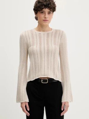 Sisley sweter bawełniany damski kolor beżowy lekki 1494M106O