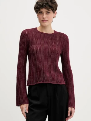Sisley sweter bawełniany damski kolor bordowy lekki 1494M106O