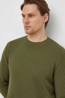 Sisley sweter bawełniany kolor zielony lekki