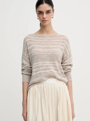 Sisley sweter damski kolor beżowy lekki 116CL106F