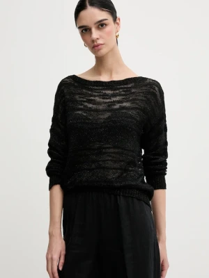 Sisley sweter damski kolor czarny lekki 116CL106F