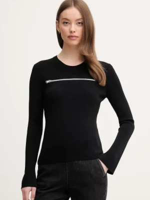 Sisley sweter damski kolor czarny lekki 16CYM105U