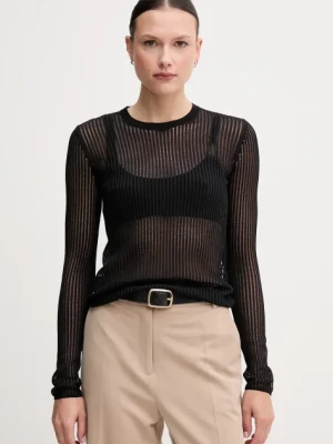 Sisley sweter damski kolor czarny lekki 1JCQM105T