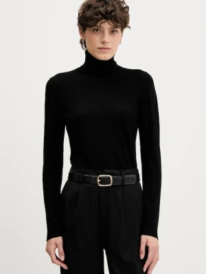 Sisley sweter damski kolor czarny lekki z golfem 17Q3M2178